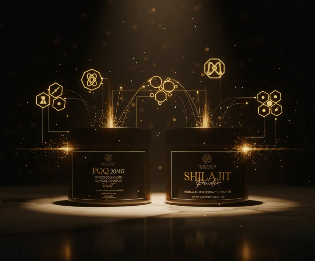 THERAPIUM™ Vitality Stack – Shilajit Powder 30g + PQQ Capsules (30) Therapium