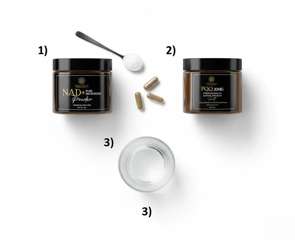 THERAPIUM™ Brain & Vitality Duo – NAD+ Powder 10g + PQQ Capsules (30 Therapium