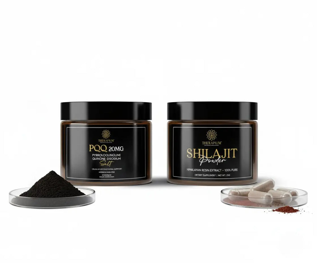 THERAPIUM™ Vitality Stack – Shilajit Powder 30g + PQQ Capsules (30) Therapium