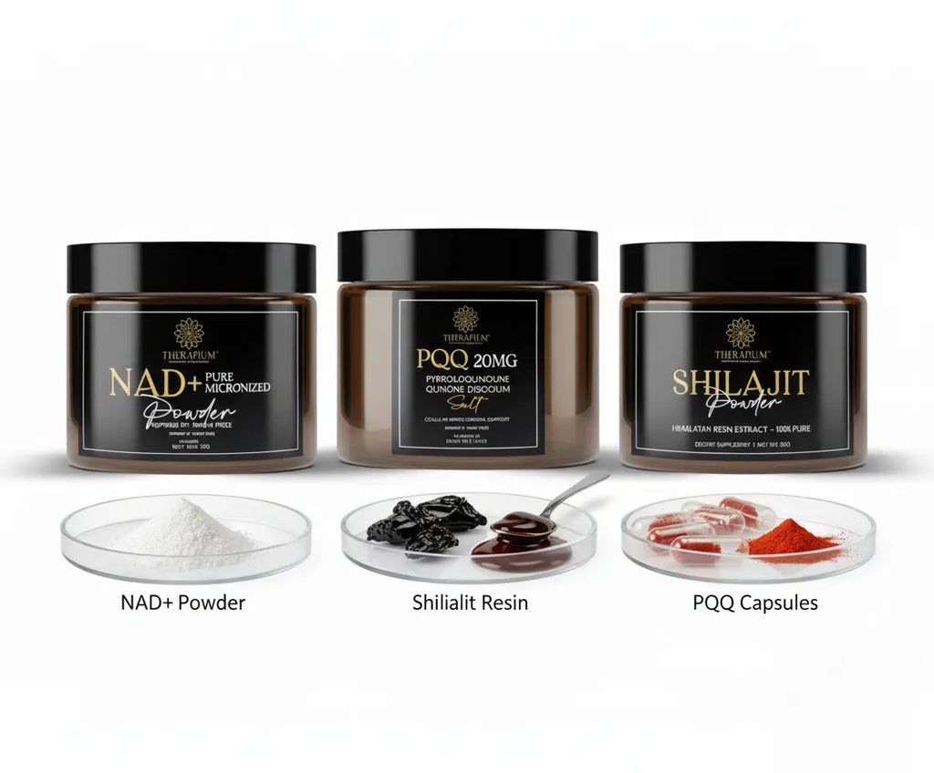 THERAPIUM™ NAD+, PQQ & Shilajit Stack – Cellular Energy & Wellness Support Therapium